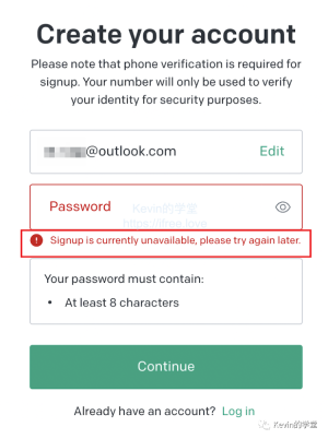 chatgpt注册时报错：Signup is currently unavailable, please try again later
