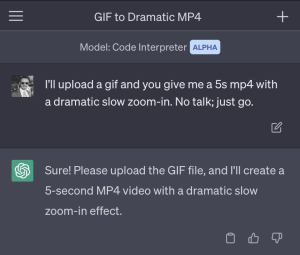 chagpt代码解释器之：GIF变视频