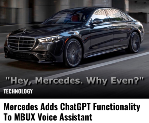 奔驰MBUX语音助手接入ChatGPT 开创全新车载信息时代